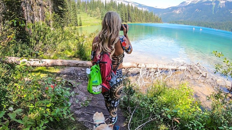 Girl hiking in Banff National Park