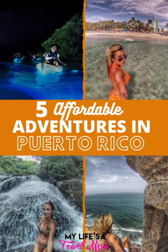 Here are 5 affordable adventures in Puerto Rico that you absolutely cannot miss! From the glowing bioluminescent bay in Vieques, to secret waterfalls in El Yunque Jungle! Puerto Rico is a place that's easy to navigate by road trip, or you can take a tour! Plus, Puerto Rico is part of the US so it's cheap to fly to, and easy to travel in!