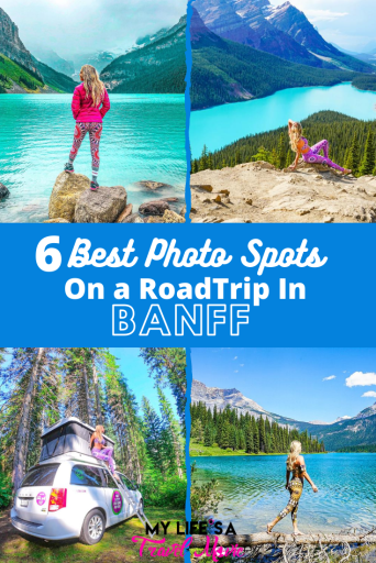 Here's the 6 best photo spots to see on a road trip in Banff National Park! Includes several maps, and crucial tips for seeing Banff when it's not super crowded!